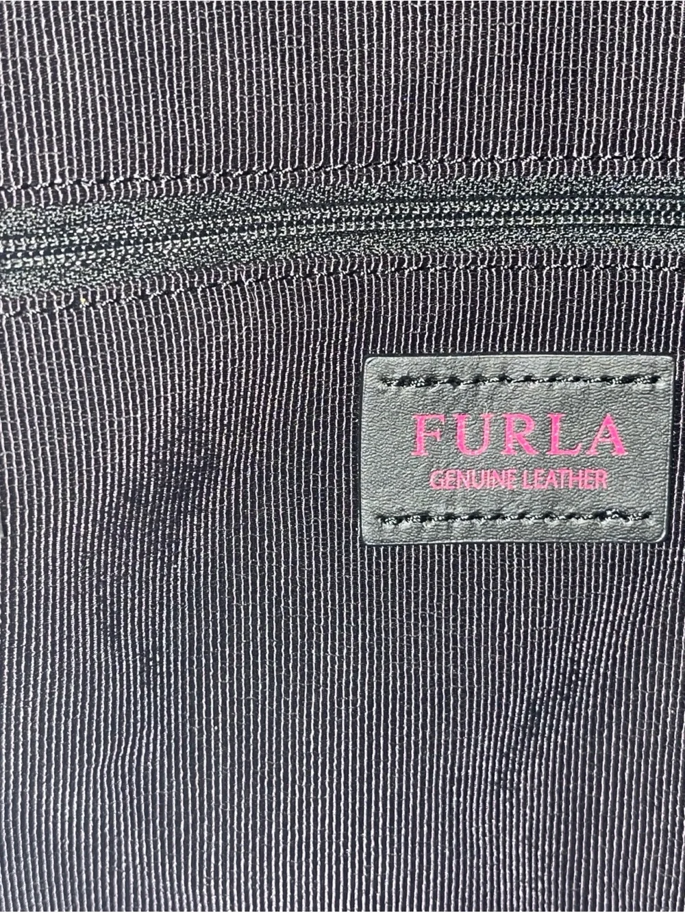 Furla Black Leather Mini Backpack with Gold Hardware
